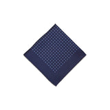 Navy Blue Classic Spot Print Silk Pocket Square
