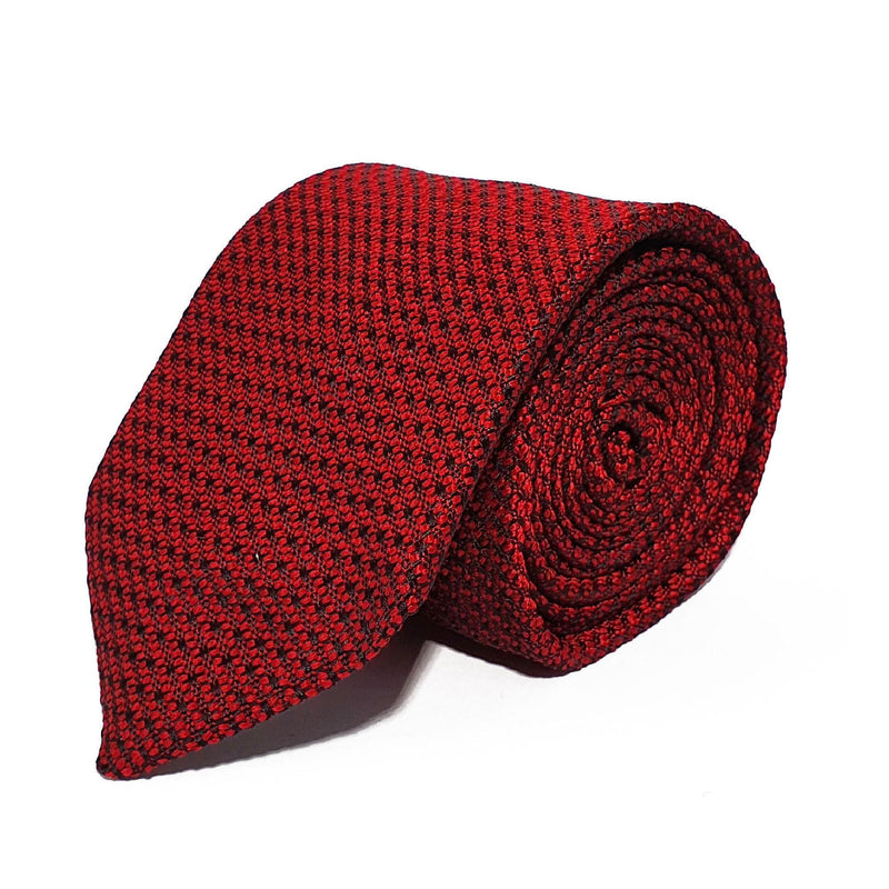 Red Plain Weave Formal Silk Tie Hand Finished - British Made