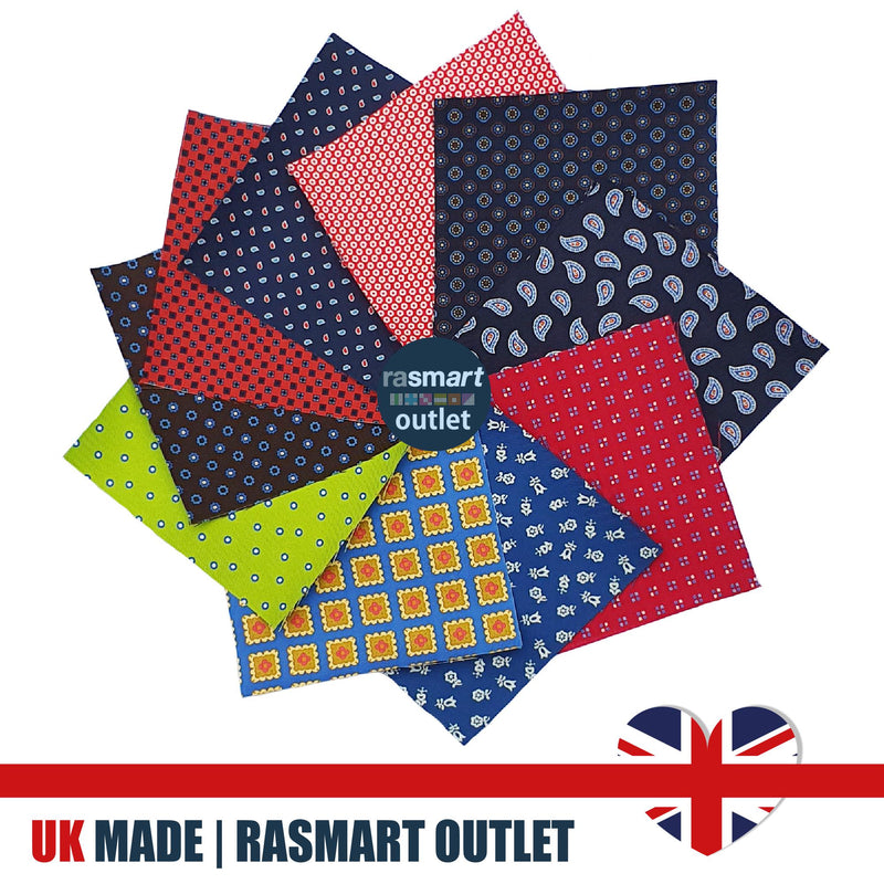 16 Patchwork Squares - Luxurious 100% Pure Silk - British Made