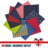 16 Patchwork Squares - Luxurious 100% Pure Silk - British Made