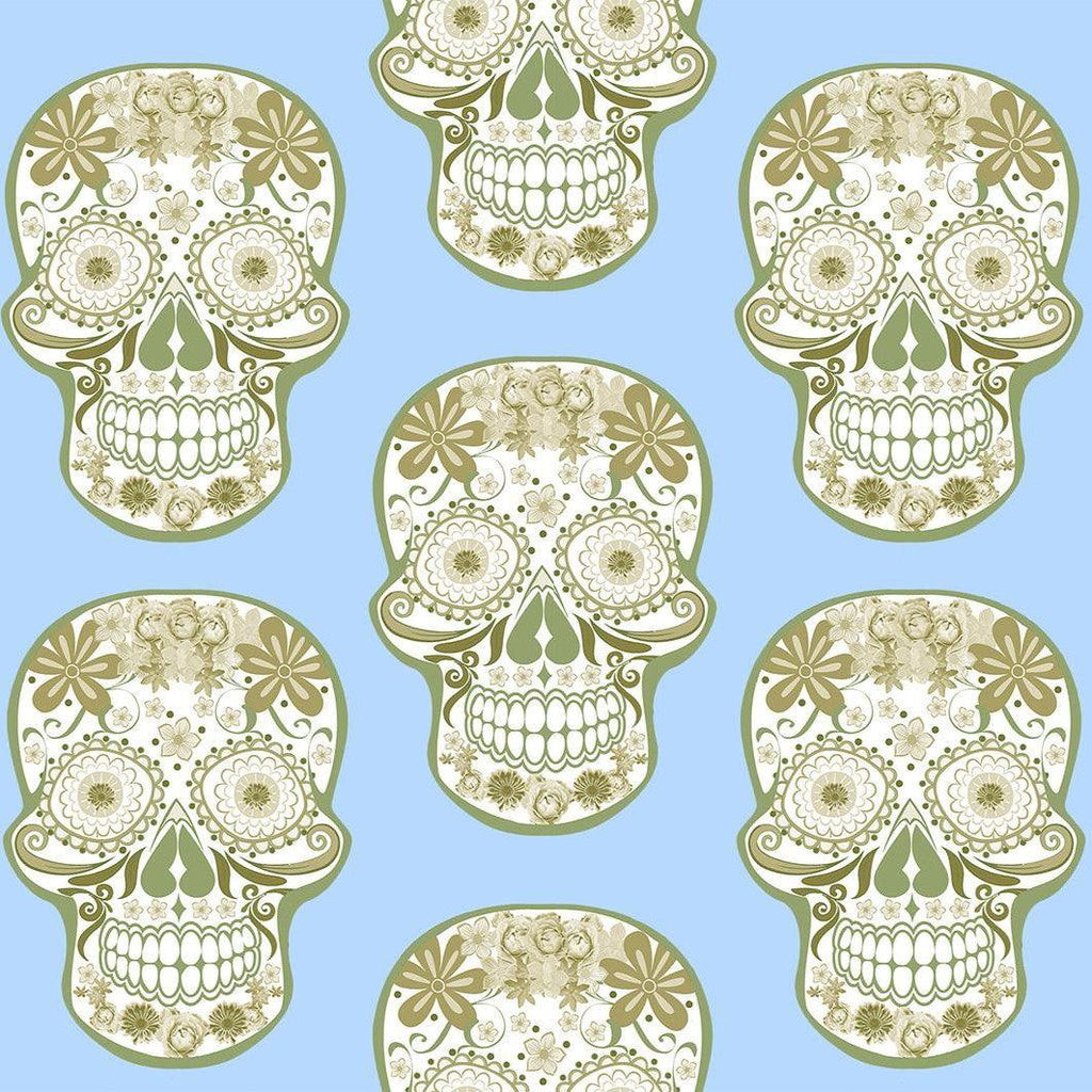 Skull Design Fabric - Antique