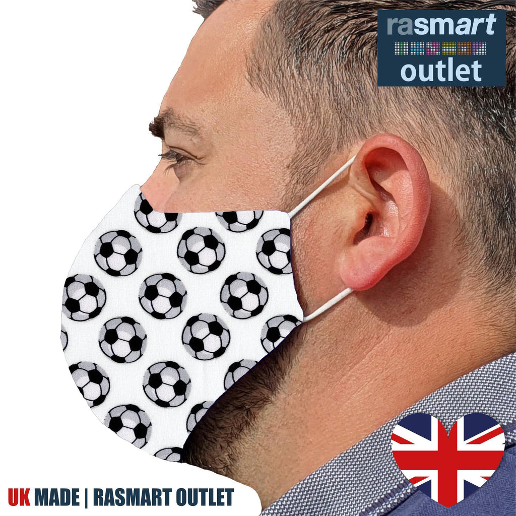 Face Masks - Football Designs - 100% Pure Cotton - British Made