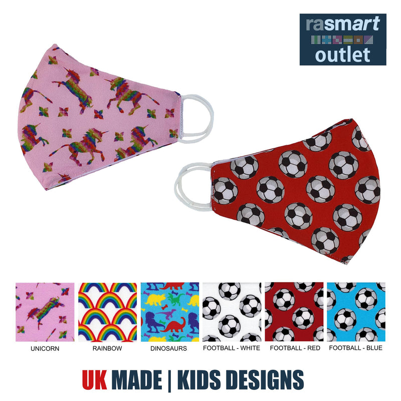 Face Masks - Kids Designs - 100% Pure Cotton - British Made