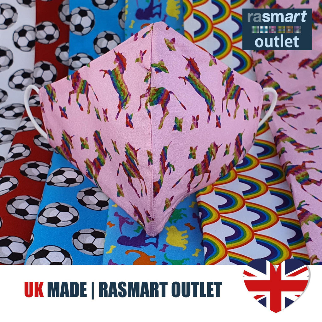 Face Masks - Kids Designs - 100% Pure Cotton - British Made