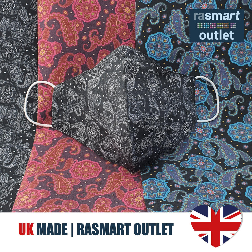 Face Masks - Paisley Design - 100% Pure Cotton - British Made