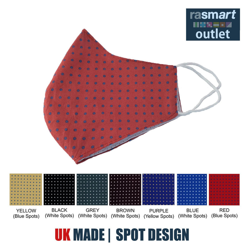 Face Masks - Spot Designs - 100% Pure Cotton - British Made