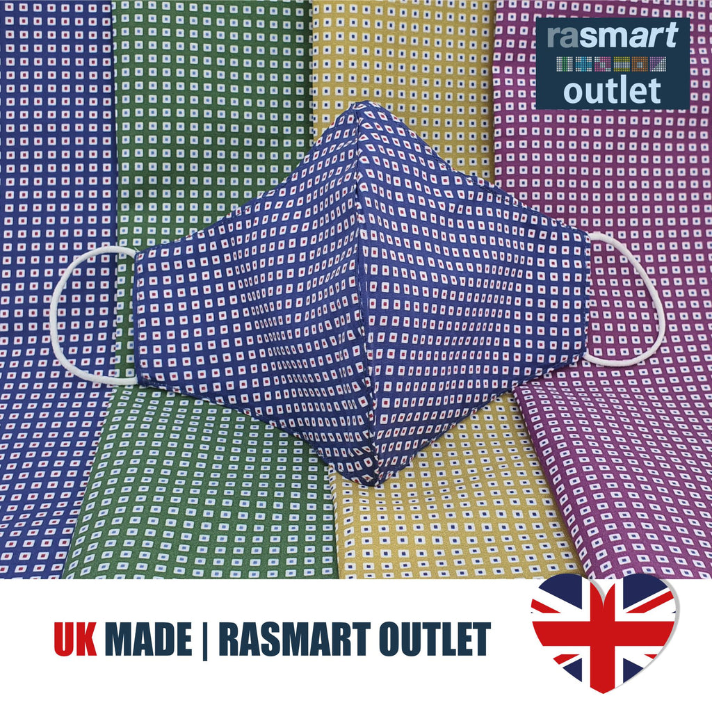 Face Masks - Square Designs - 100% Pure Cotton - British Made