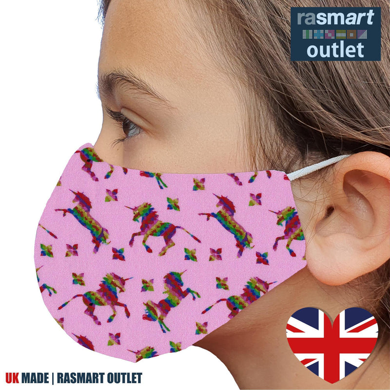 Face Masks - Unicorn Design - 100% Pure Cotton - British Made