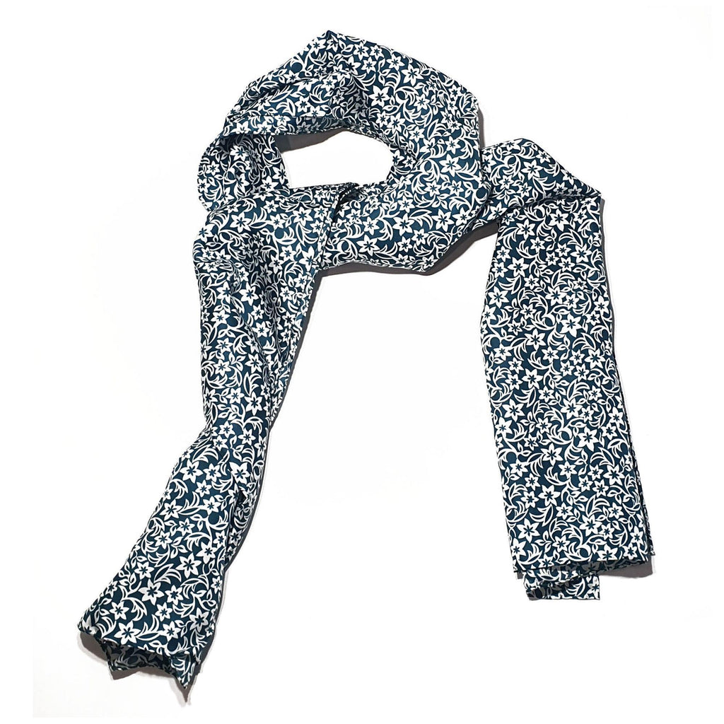 Floral Silk Scarve Green Design - 100% Pure Silk Scarf - British Made
