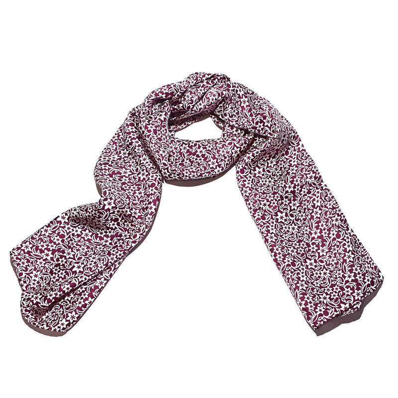 Floral Silk Scarve Pink Design - 100% Pure Silk Scarf - British Made