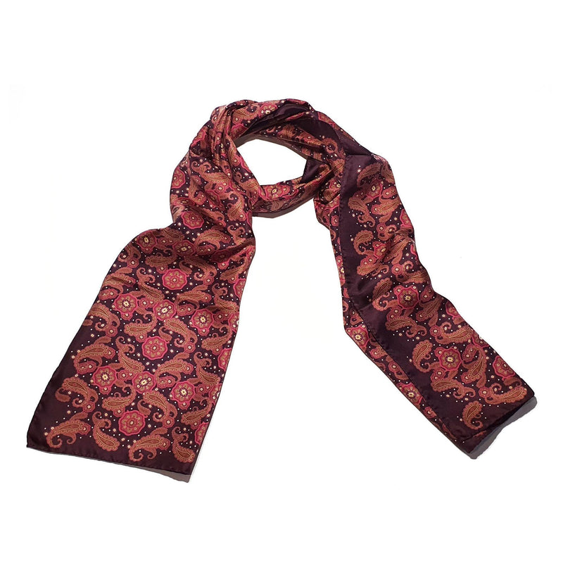 Paisley Silk Scarve Pink Design - 100% Pure Silk Scarf - British Made