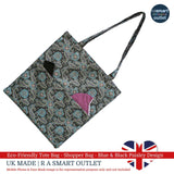 Tote Bag - Black & Blue Paisley Design - Shopping Bag 100% Pure Cotton