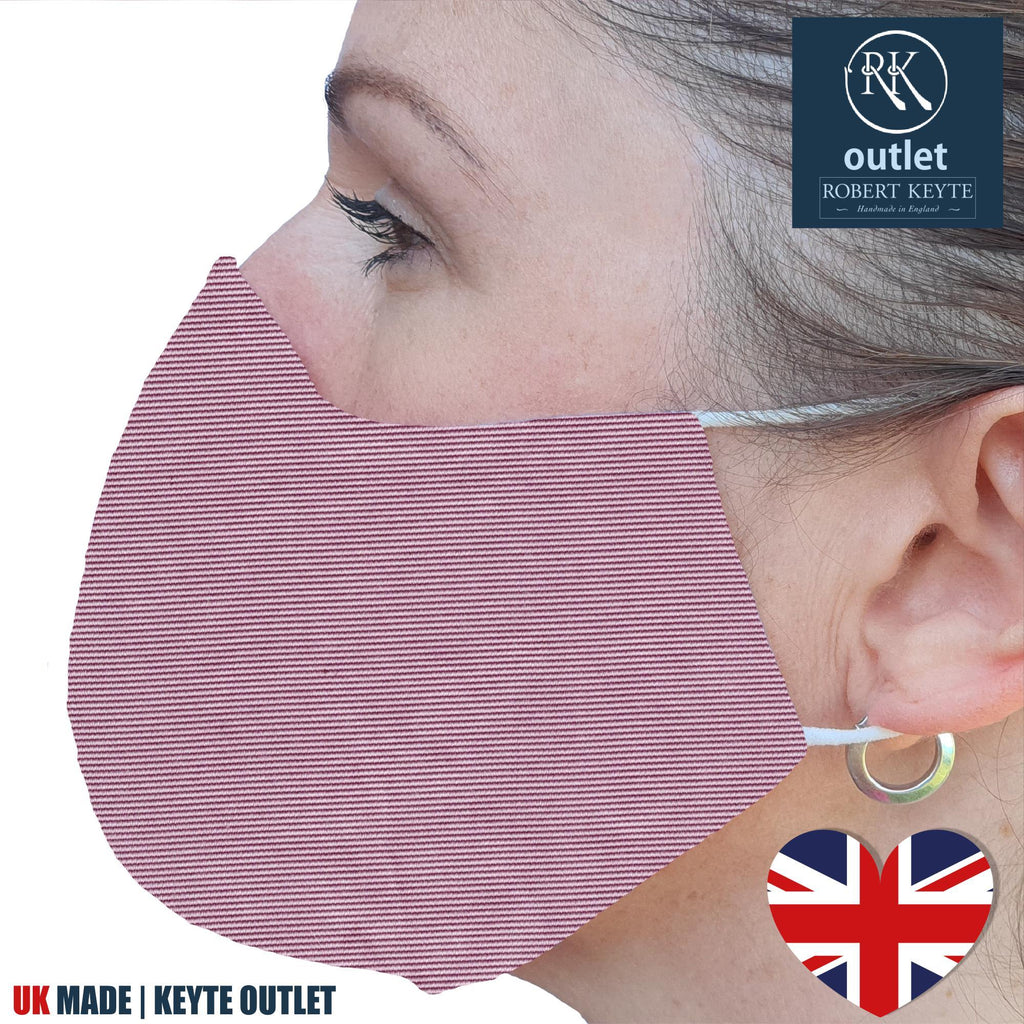 Woven Silk Face Mask - Pink Plain Colour Design - 100% Pure Silk - British Made