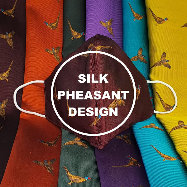 Pheasant Design Silk Face Masks