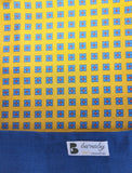 Mustard Gold Silk Scarf with Hand Knotted Blue Tassels