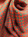 Red and Green Geometric Silk Scarf