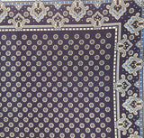 Navy and White Circle Neat Pocket Square with a Paisley Border