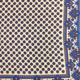 Light Yellow and Brown Circle Neat Pocket Square with a Paisley Border