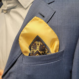Light Yellow and Brown Circle Neat Pocket Square with a Paisley Border