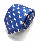 Royal Blue Scottie Dog Printed Silk Tie