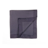Dark Navy and White Classic Spot Print Silk Pocket Square