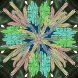 Feather Design Fabric - Repeat Dark Green