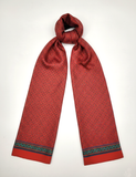 Red and Green Geometric Silk Scarf