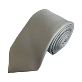 Skinny Light Pewter Plain Colour Formal Silk Tie Hand Finished