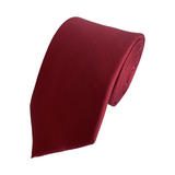 Skinny Dark Red Plain Colour Formal Silk Tie Hand Finished