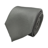 Skinny Silver Plain Dyed Formal Silk Tie Hand Finished