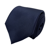 Light Navy Plain Dyed Formal Silk Tie Hand Finished