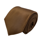 Skinny Caramel Plain Dyed Formal Silk Tie Hand Finished