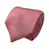 Skinny Pink Plain Dyed Formal Silk Tie Hand Finished