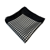 Black Houndstooth Silk Scarf