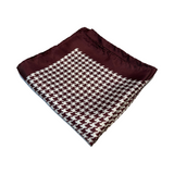 Burgundy Houndstooth Silk Scarf