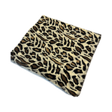Cream Leopard Print Ladies Scarf Wool Silk