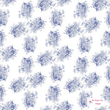 Floral Design - JE Painted Floral Cream Blue by Jacqui Lou Designs