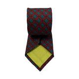 Red Geometric Square Printed Silk Tie