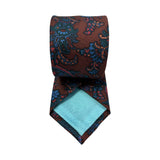 Rust Multi Coloured Paisley Printed Silk Tie