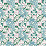 Paisley Design Fabric - Mosiac Pink Green