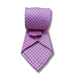 Pink & Red  Floral Motif Woven Silk Tie Hand Finished