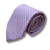 Lilac & Purple Floral Motif Woven Silk Tie Hand Finished