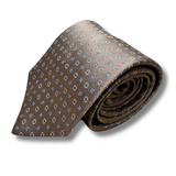 Brown Floral Woven Silk Tie Hand Finished