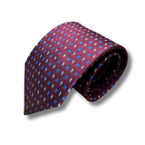 Burgundy Neat Woven Silk Tie Hand Finished