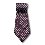 Brown Neat Printed Silk Tie Hand Finished