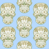 Skull Design Fabric - Antique