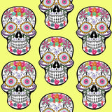 Skull Design Fabric - Yellow