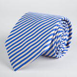 Blue Two Colour Woven Silk Tie - British Made
