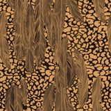 Feather Design Fabric - Leopard Sepia & Black Feather