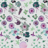 Floral Design Fabric - Pressed Flowers Pink & Green